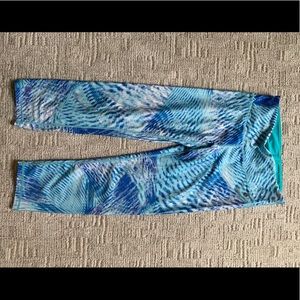 Light Blue and Purple Capri Leggings